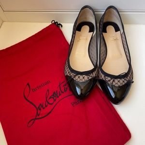 Christian Louboutin Black Patent Leather Ballet Flat - 38.5
